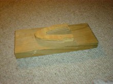 Jig I made for the lower wing nose rib. Worth the work when you have several of the same piece to cut.