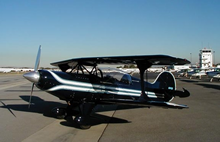 Dark blue and white Skybolt in Pitts markings.